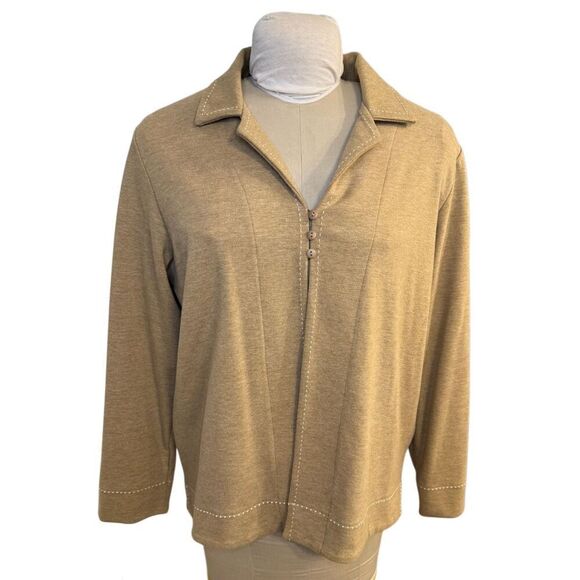 Liz Claiborne 3 Piece Set Sz. L Jacket Shell & Skirt  Vintage Tan - Picture 13 of 16